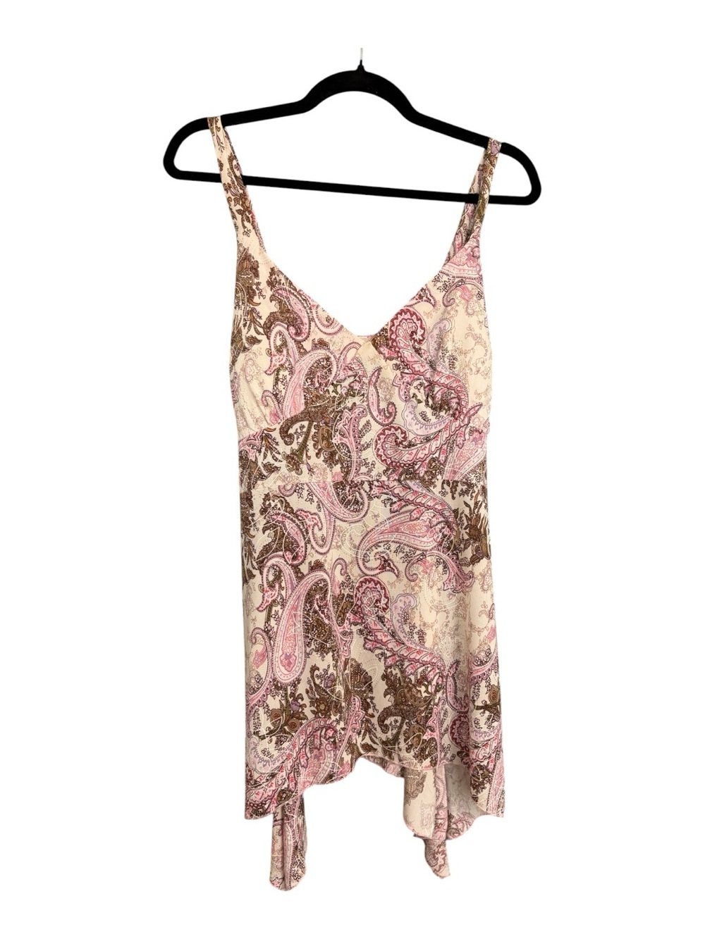 Vintage Y2K MKM Designs Paisley Glitter Tunic Tank Top 1X Boho Fairycore